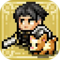 Pixel Knight and Cat - pixel art - High Resolution PNG
