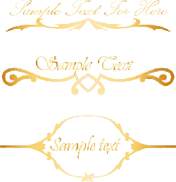 Gold Decorative Text Frames - vintage - Transparent Layer PNG