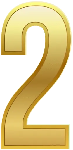Number 2 - gold - graphic - PNG Images