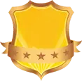 Golden Shield Badge - decorative - Transparent Background PNG