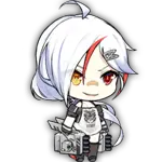 White Hair Red Eye Anime Character - Curated PNG
