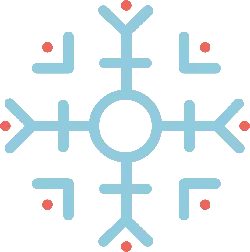 Snowflake - red - geometric shape - No Watermark PNG