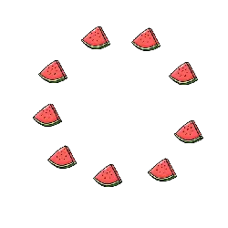 Watermelon Slice - red - black background - High Resolution PNG