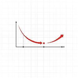 Red Arrow Curve - graphic design - No Background PNG
