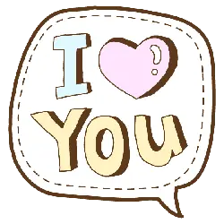I Love You - speech bubble - PNG Images