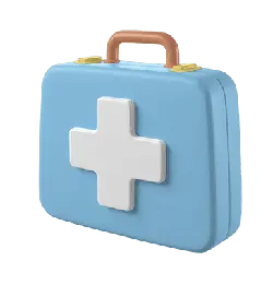 First Aid Kit - medical - blue - Transparent Background PNG