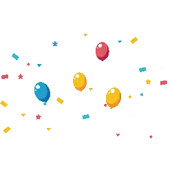 Colorful Balloons and Confetti - celebration - PNG