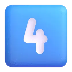 Number Four - icon - button - No Background PNG