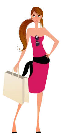 Pink Dress Girl - shopping - No Watermark PNG