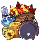 Treasure Chest and Gems - crystal - Free Download PNG