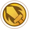 Hammer Badge - gold - High Resolution PNG