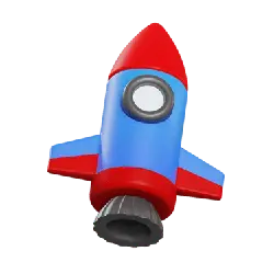 Colorful Rocket - red - flying vehicle - No Watermark PNG