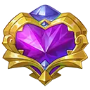 Purple Crystal Heart Badge - purple - Transparent Background PNG
