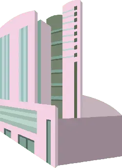 Pink Building - simple - Transparent Layer PNG
