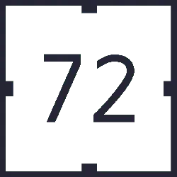 Number 72 - graphic design - Transparent Background PNG