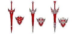 Red Sword and Shield Set - red - High Resolution PNG