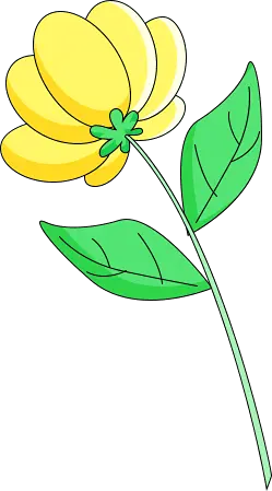 Yellow Flower - simple - PNG
