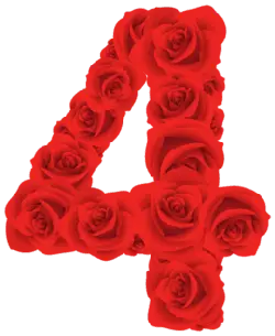 Rose Number 4 - number - PNG Images