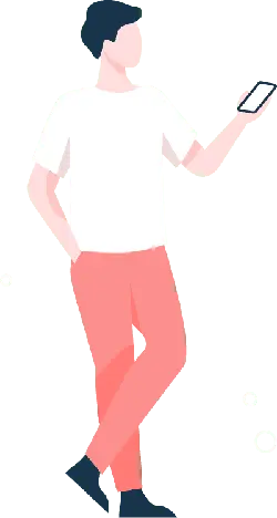 Cartoon Character in White T-shirt and Red Pants - phone - Lossless PNG