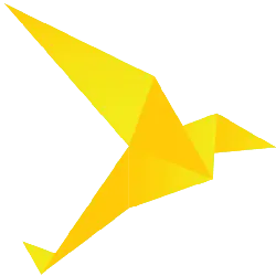 Origami Bird - yellow - PNG