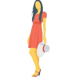 Woman in Red Dress - minimalist - Free PNG