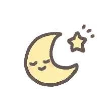 Smiling Moon and Star - cute - PNG Images