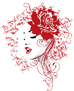 Red Rose Headdress Woman - rose - PNG