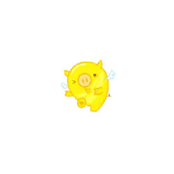 Flying Pig - yellow - Free Download PNG