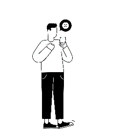 Cartoon Character with Phone - emoji - High Resolution PNG