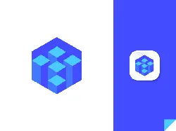 Blue Cube Icon - geometry - High Resolution PNG