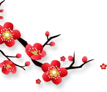 Plum Blossom - spring - red - Transparent Background PNG