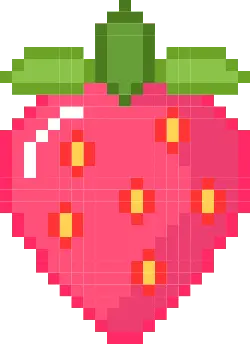 Pixel Strawberry - No Watermark PNG