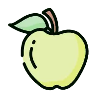 Apple - simple - green - Transparent Background PNG