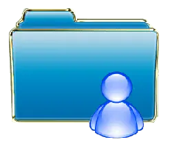 Blue Folder and Person Icon - icon - High Resolution PNG