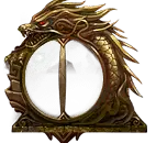 Dragon Clock - gold - High Resolution PNG