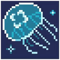 Pixel Jellyfish - pixel art - Transparent Layer PNG