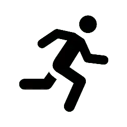 Running Man - icon - person - Transparent Background PNG