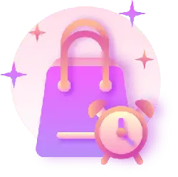 Shopping Bag and Alarm Clock - time - PNG Images