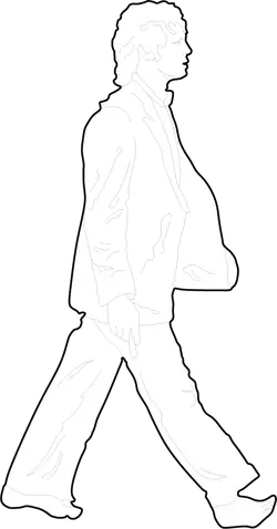Walking Person - white - Free Download PNG