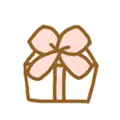 Gift Box - pink - white - Transparent Layer PNG