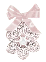 Pink Bow Decorative Flower - pearl - Lossless PNG