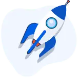 Blue Rocket - flying vehicle - blue - No Watermark PNG