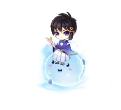 Purple-haired Girl with Water Sprite - magic - No Background PNG