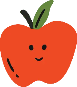 Smiling Apple - green - Free PNG