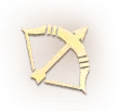 Gold Bow and Arrow - icon - Transparent Layer PNG