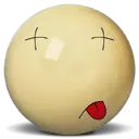 Sad Face Emoji - red tongue - High Resolution PNG