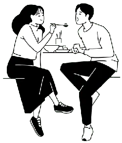 Black and White Character Illustration - minimalist - Lossless PNG