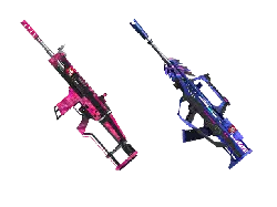 Pink and Blue Dual Guns - pink rifle - PNG Images