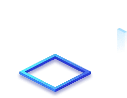 Blue Glowing Square Frame - minimalist design - Free PNG