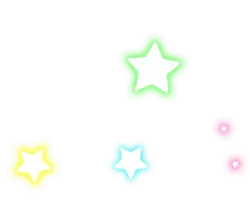 Colorful Stars - pentagram - glowing - PNG